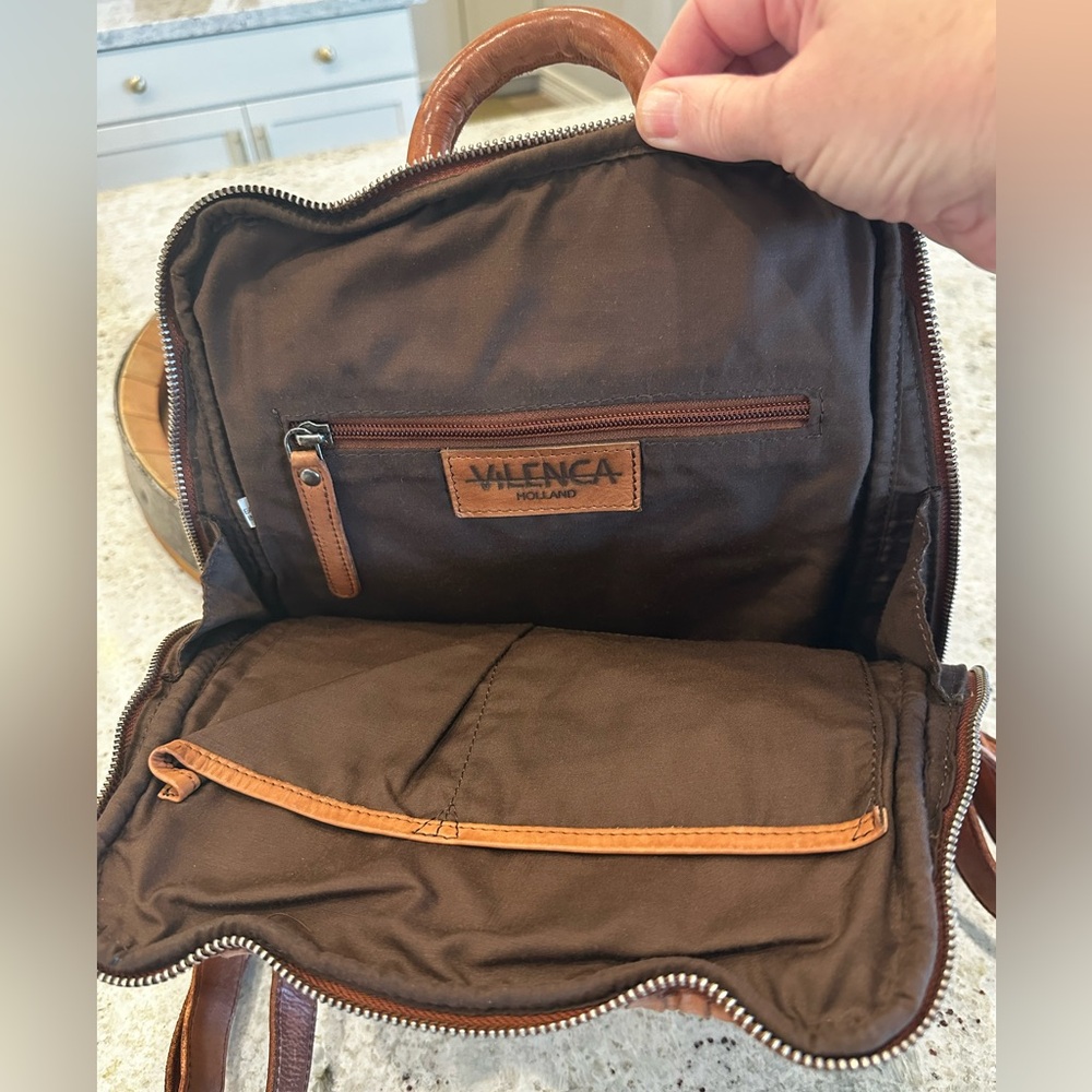 Vilencia Woven Leather Back Pack NWT - Picture 10 of 10